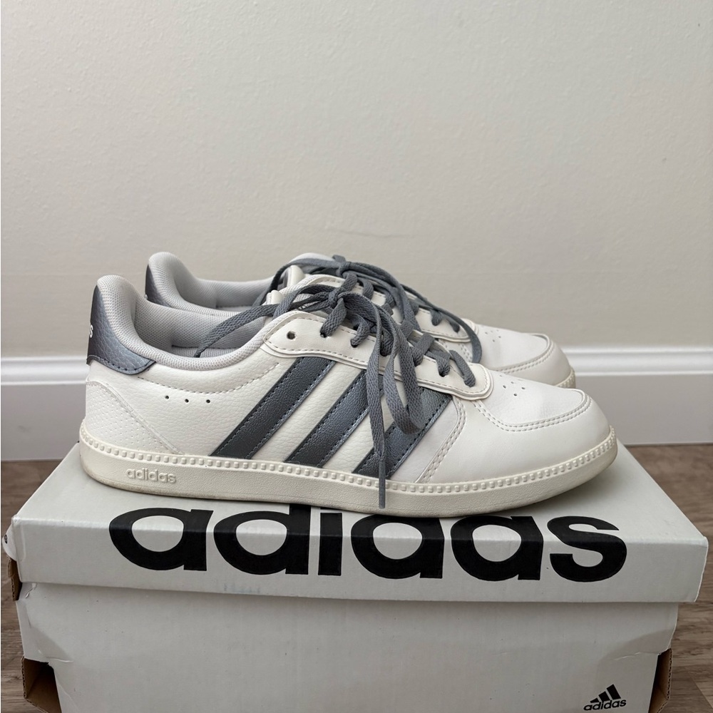 Adidas Kids White and Gray Sneakers